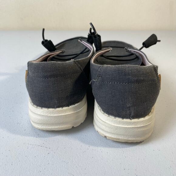 Hey Dude Women's Size 7 Wendy Chambray Off Black Slip On Loafer Comfort Sneaker - Picture 4 of 14